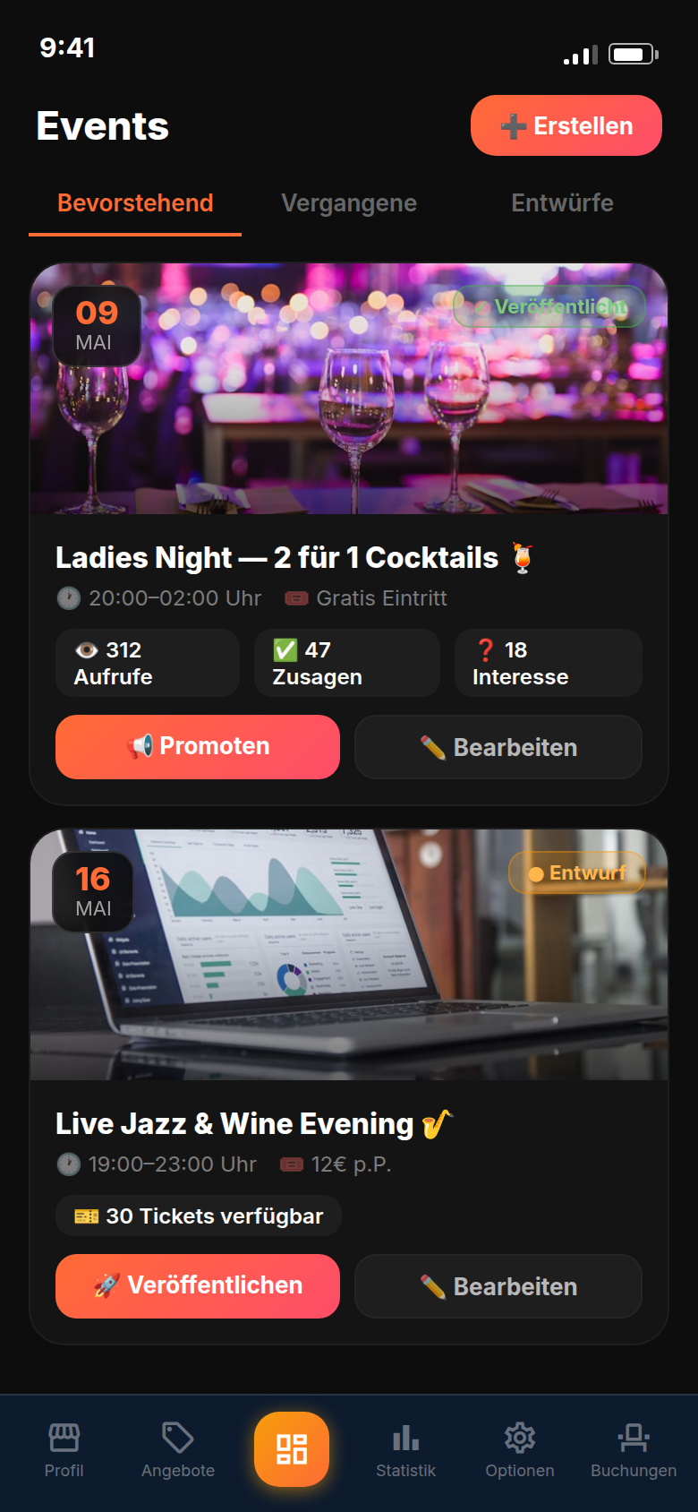 Events verwalten
